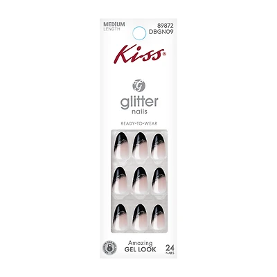 Kiss® Glitter Nails Medium Length 24-Pack