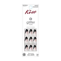 Kiss® Glitter Nails Medium Length 24-Pack