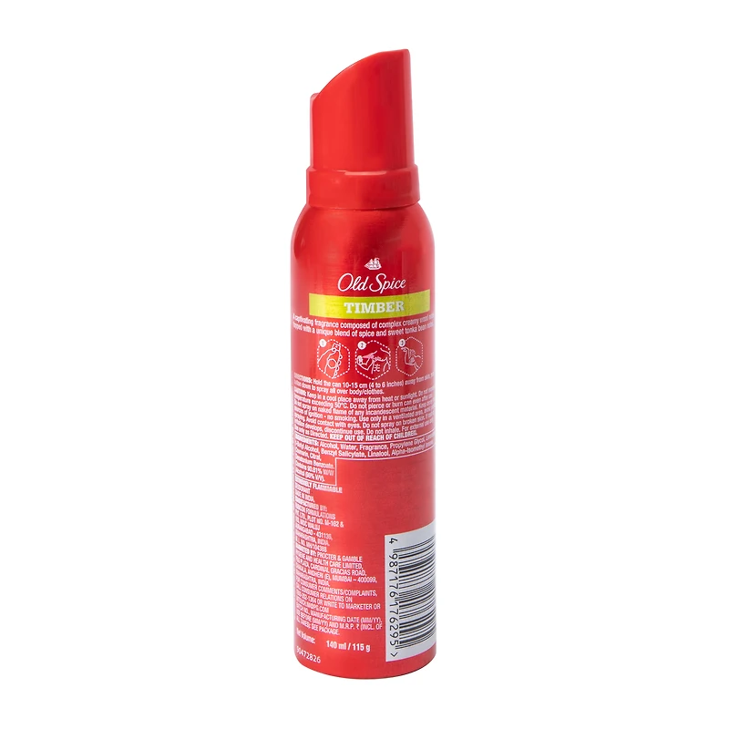 Old Spice Timber Deodorant Body Spray 4oz