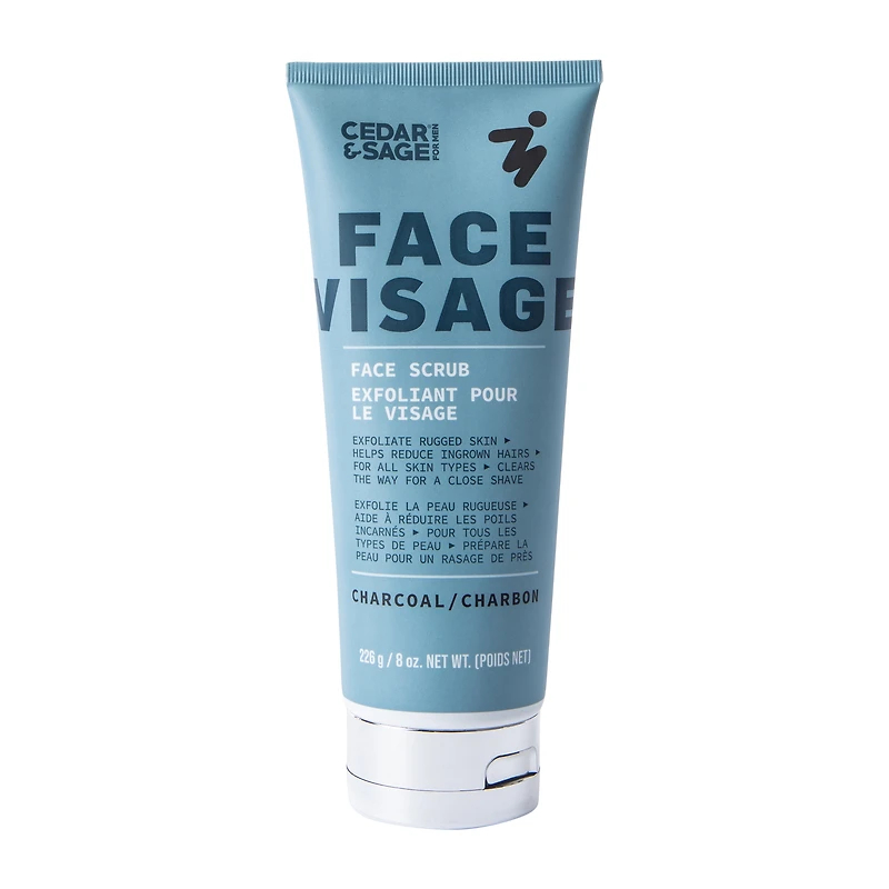 Cedar & Sage® Face Visage Face Scrub Charcoal For Men 8oz