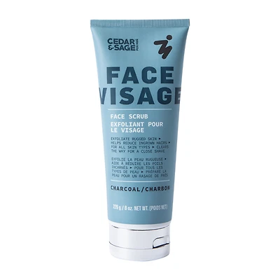 Cedar & Sage® Face Visage Face Scrub Charcoal For Men 8oz