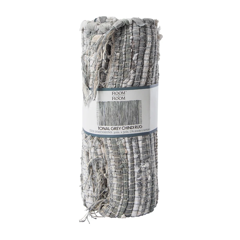 Tonal Grey Chindi Rug 30inx50in