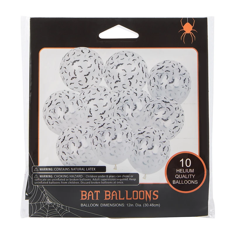 Halloween Bat Balloons 10-Pack