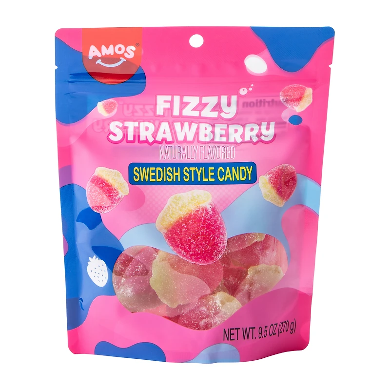 Amos® Fizzy Strawberry Swedish Style Candy 9.5oz