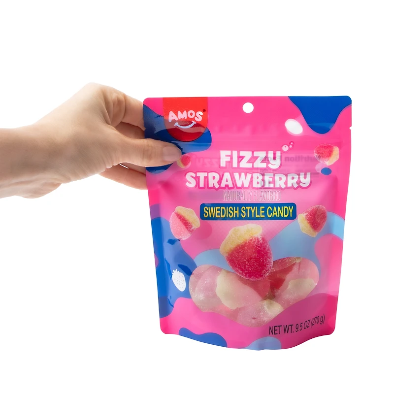 Amos® Fizzy Strawberry Swedish Style Candy 9.5oz