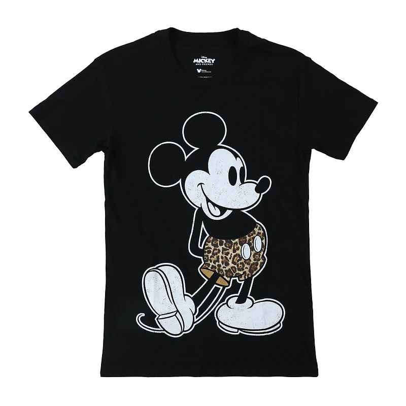 Disney Mickey And Friends Leopard Print Graphic Tee