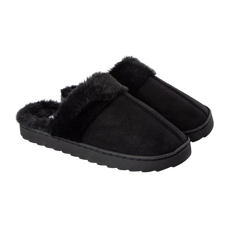 Juniors Fur Scuff Slippers