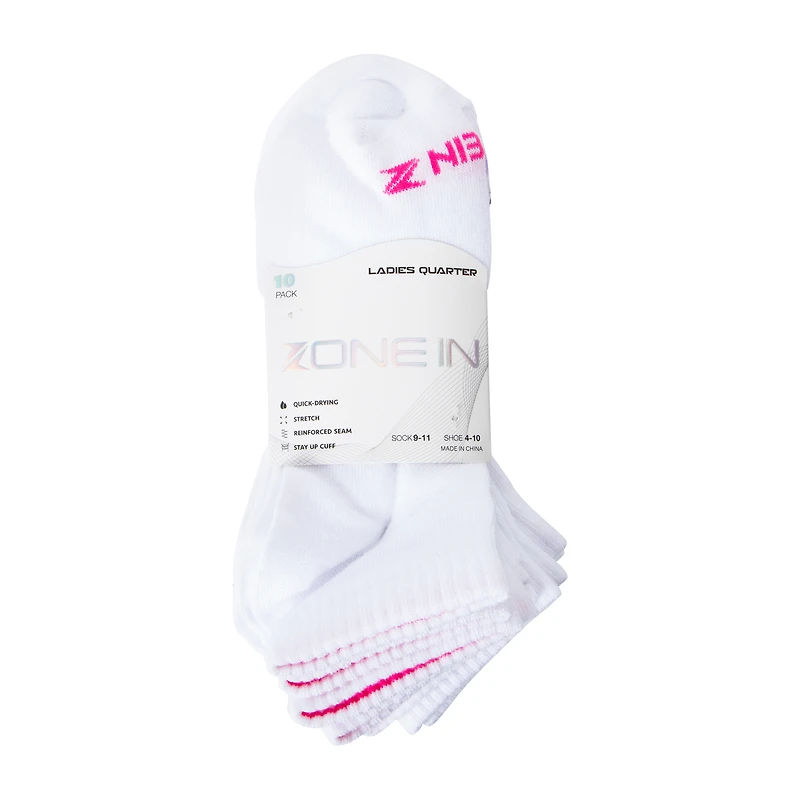 Juniors Zone Athletic Quarter Socks 10-Pack