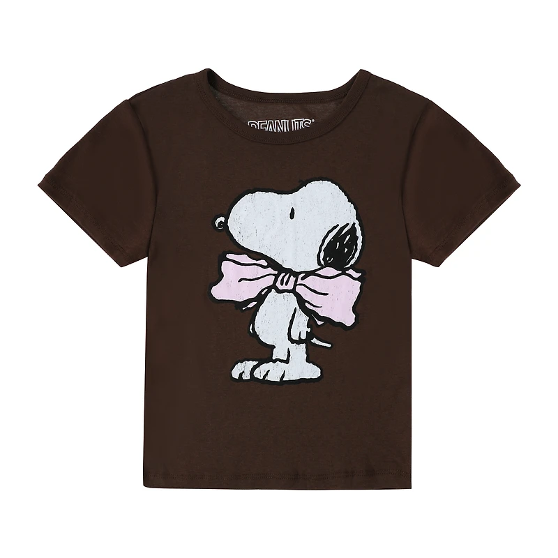 Juniors Peanuts® Snoopy Bow Graphic Tee