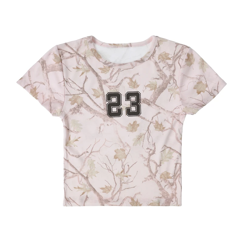Juniors Pink Camo 23 Graphic Tee