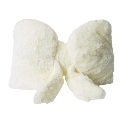 Fur Bow Pillow 16inx10in