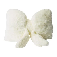 Fur Bow Pillow 16inx10in