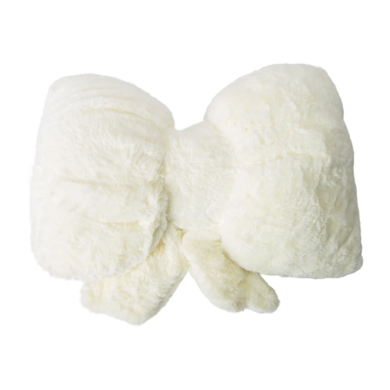 Fur Bow Pillow 16inx10in