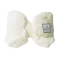 Fur Bow Pillow 16inx10in
