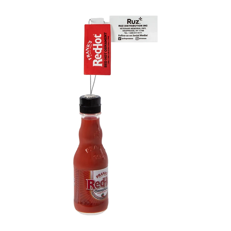 Christmas Frank's Red Hot Sause Bottle Tree Ornament