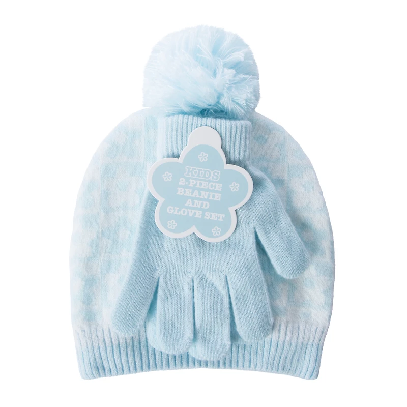 Kids Printed Beanie With Pom-Pom