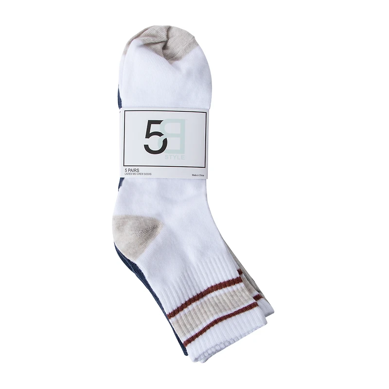 Juniors Design Mid Crews Socks 5-Pairs