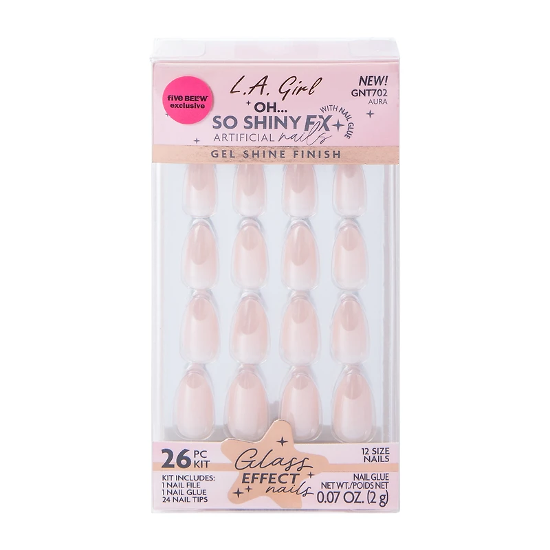 L.A. Girl Oh… So Shiny Fx Aura Glass Effect Nails Kit 26-Pcs