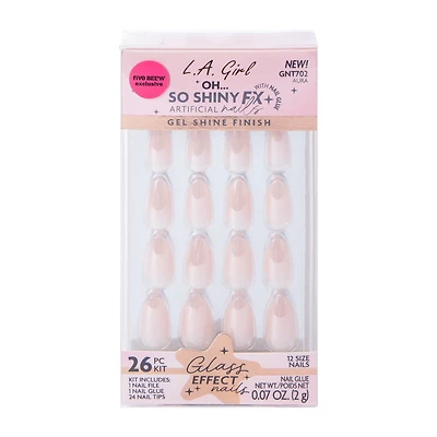 L.A. Girl Oh… So Shiny Fx Aura Glass Effect Nails Kit 26-Pcs