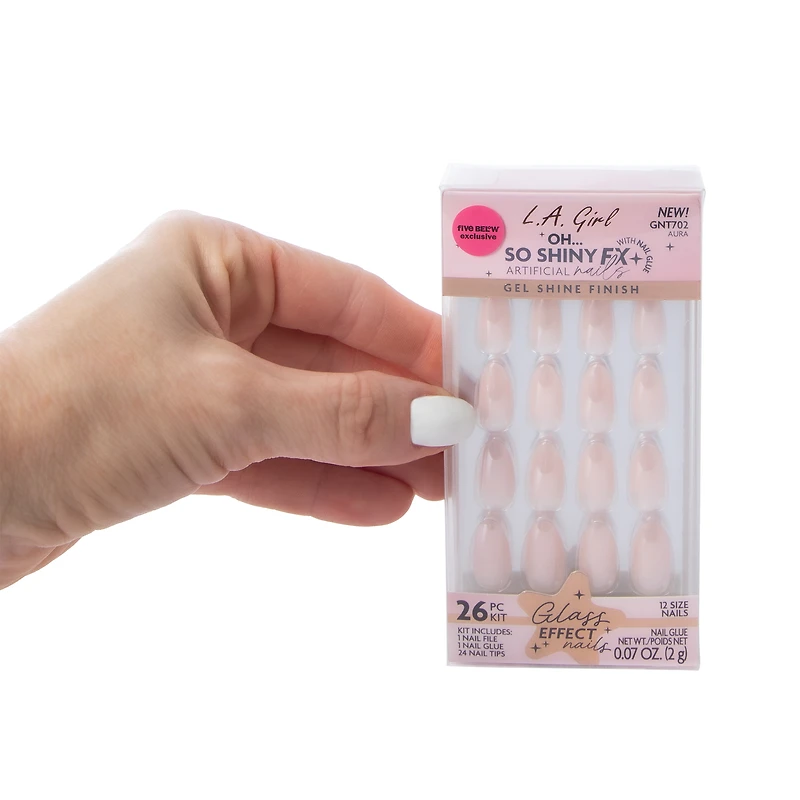 L.A. Girl Oh… So Shiny Fx Aura Glass Effect Nails Kit 26-Pcs
