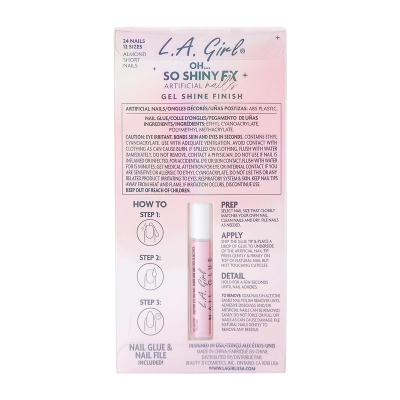 L.A. Girl Oh… So Shiny Fx Solstice Glass Effect Nails Kit 26-Pcs