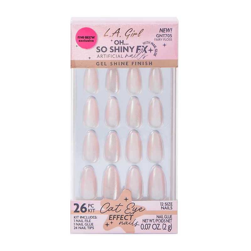 L.A. Girl Oh… So Shiny Fx Fairy Floss Cat Eye Effect Nails Kit 26-Pcs