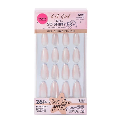 L.A. Girl Oh… So Shiny Fx Fairy Floss Cat Eye Effect Nails Kit 26-Pcs