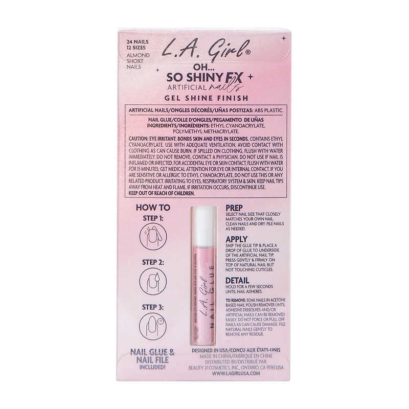 L.A. Girl Oh… So Shiny Fx Fairy Floss Cat Eye Effect Nails Kit 26-Pcs