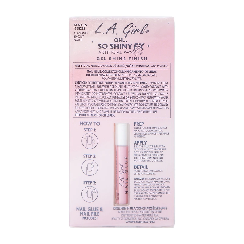 L.A. Girl Oh… So Shiny Fx Sweeth Tooth Cat Eye Effect Nails Kit 26-Pcs