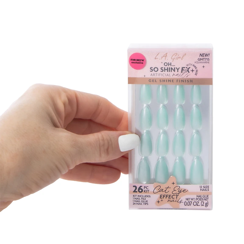 L.A. Girl Oh… So Shiny Fx Aquamarine Cat Eye Effect Nails Kit 26-Pcs