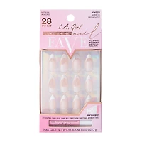 L.A. Girl Fave Mirror French Tip Luxe Shine Nails Kit 28-Pcs