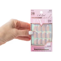 L.A. Girl Fave Mirror French Tip Luxe Shine Nails Kit 28-Pcs