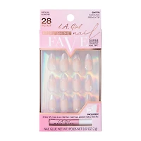 L.A. Girl Fave Dazzling French Tip Luxe Shine Nails Kit 28-Pcs