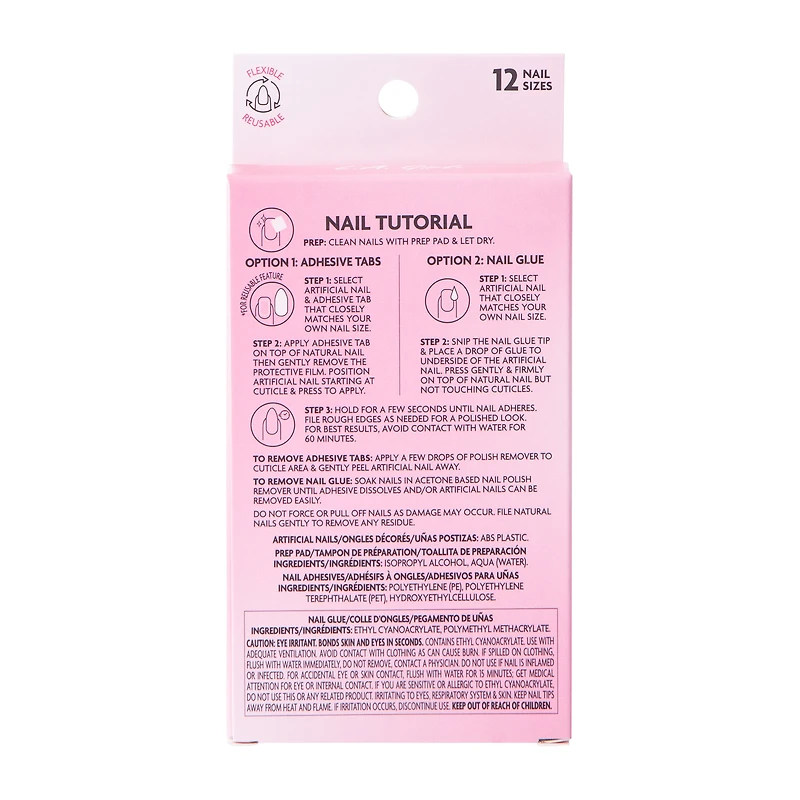 L.A. Girl Fave Dazzling French Tip Luxe Shine Nails Kit 28-Pcs