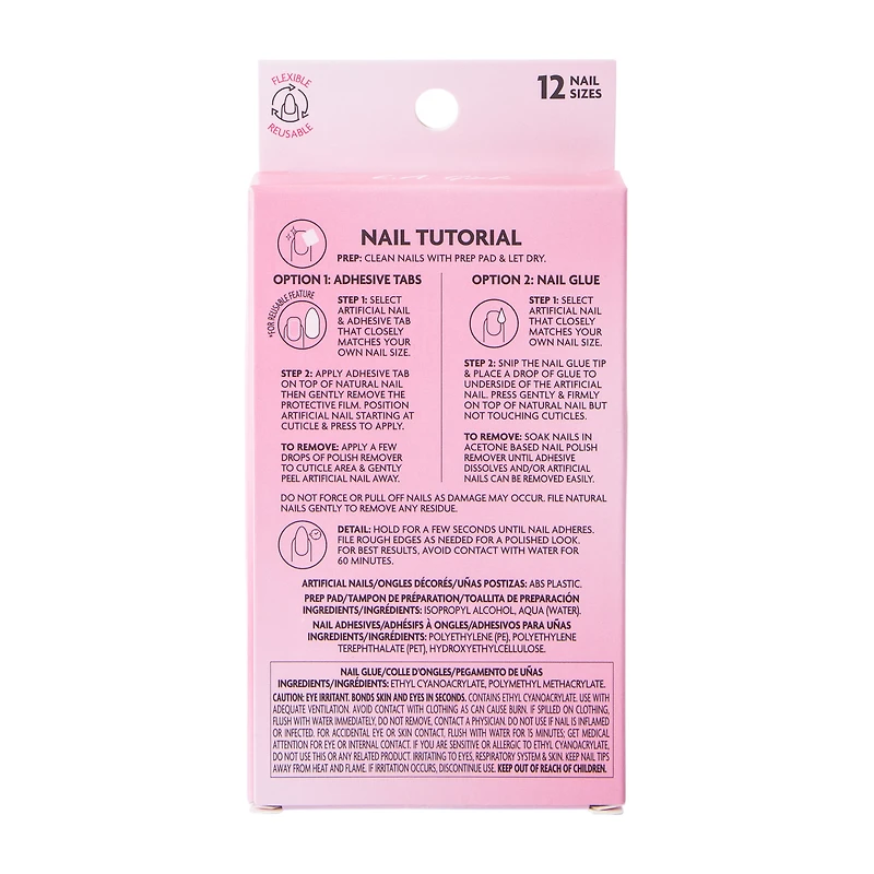 L.A. Girl Fave Gem French Tip Luxe Shine Nails Kit 28-Pcs