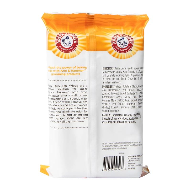 Arm & Hammer™ Tropical Mango Pet Heavy Duty Wet Wipes