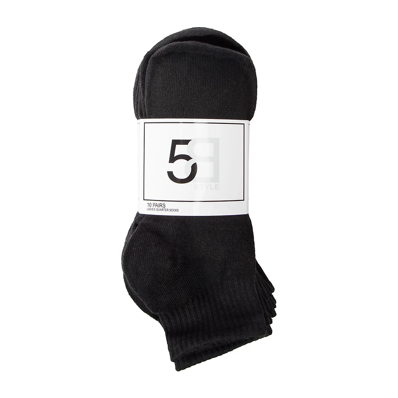 Juniors Ladies Quarter Socks 10-Pairs
