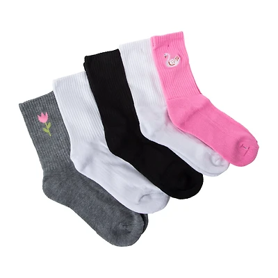 Juniors Ladies Crew Socks 5-Pairs