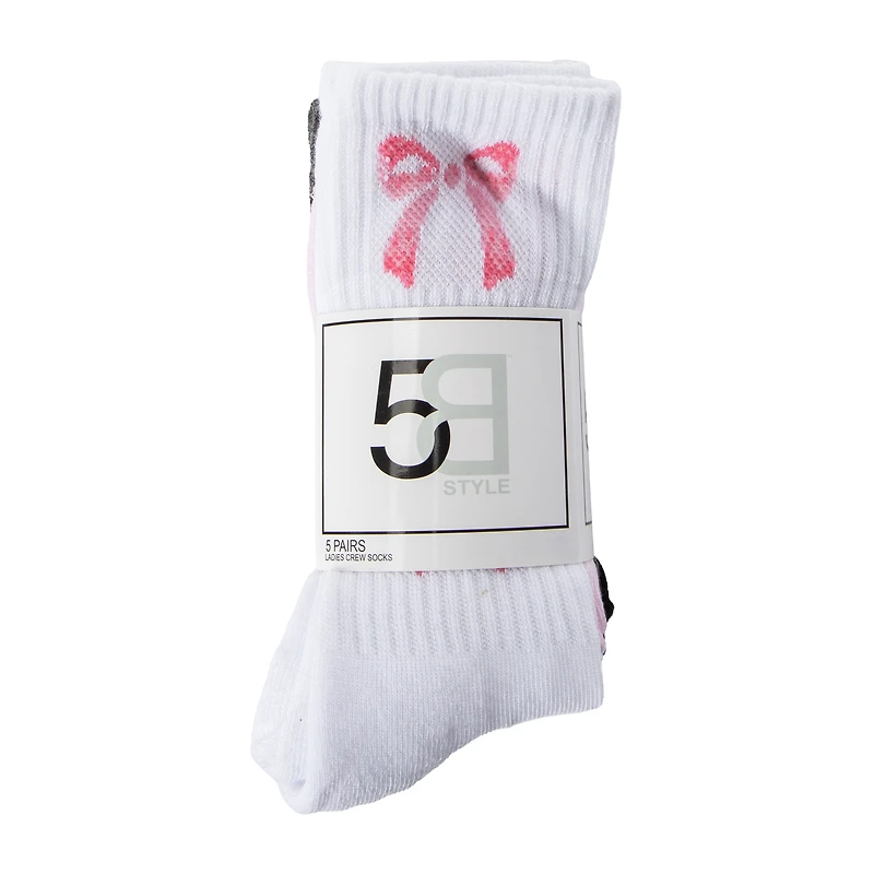 Juniors Rib Crew Socks 5-Pairs