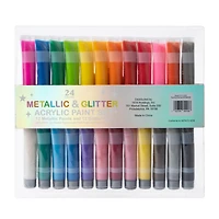 Metallic & Glitter Acrylic Paint Set 24-Count