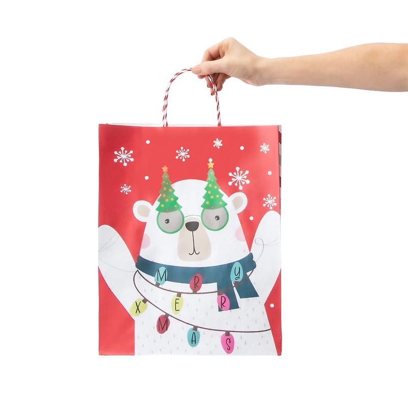 Christmas Holiday Kraft Bags 4-Pack