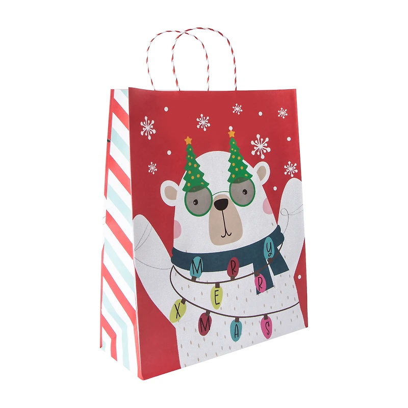 Christmas Holiday Kraft Bags 4-Pack