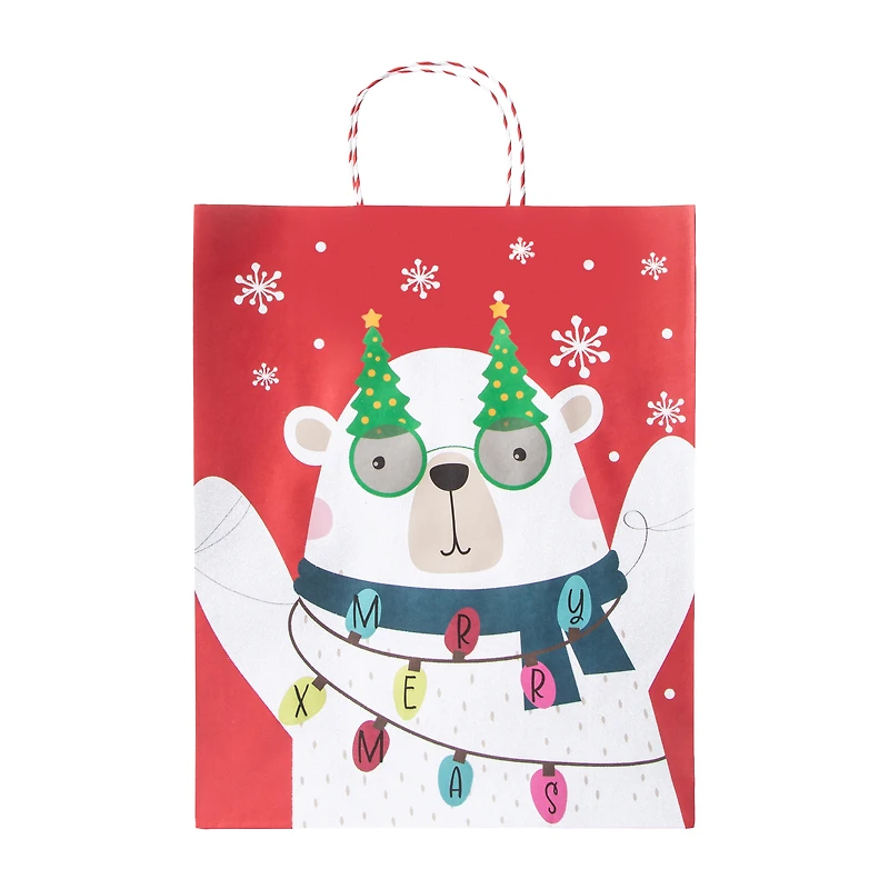 Christmas Holiday Kraft Bags 4-Pack