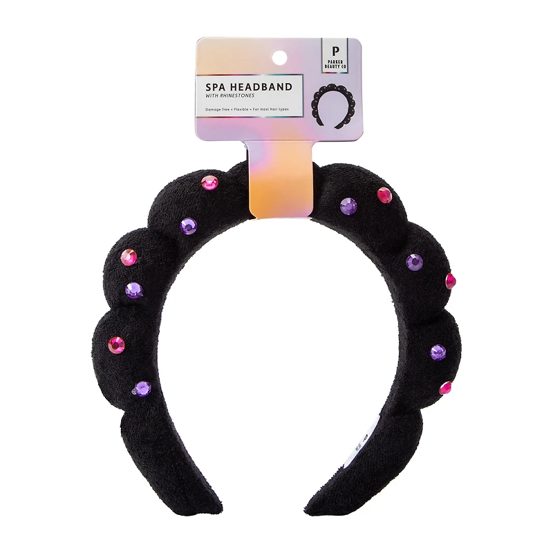 Padded Spa Headband With Rhinestones
