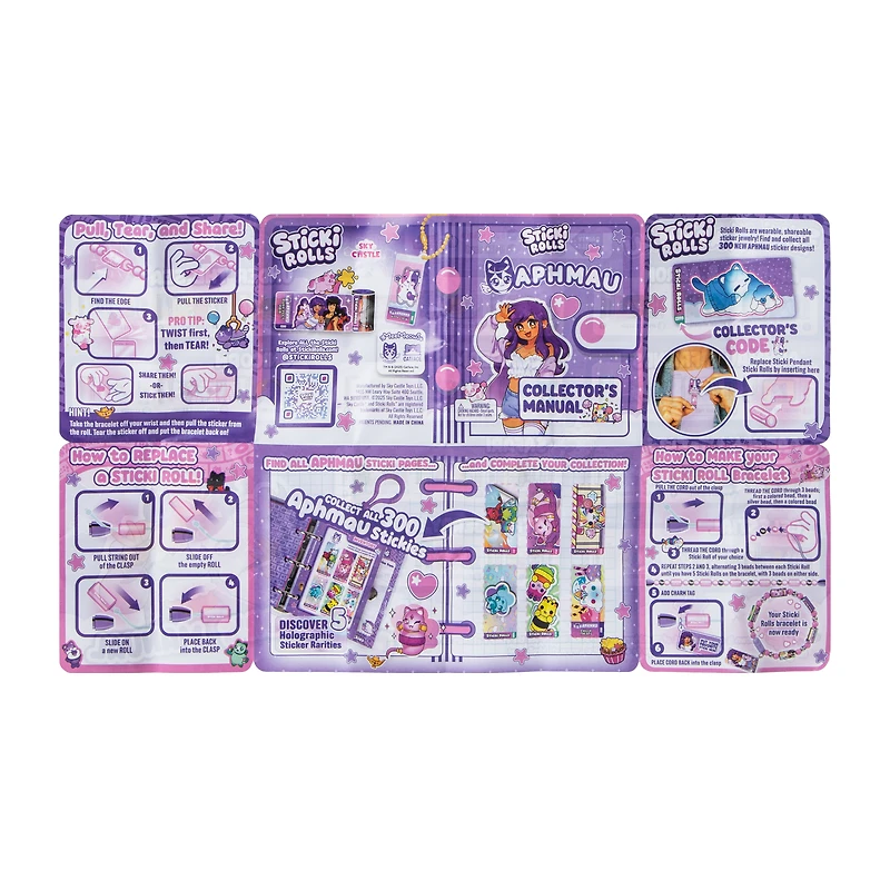 Sticki Rolls Aphmau Wearable Sticker Bracelet Capsule Set