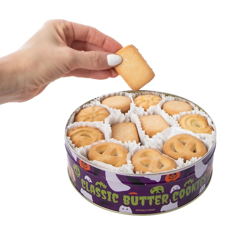 Halloween Trick Or Treat Traditional Style Butter Cookies Tin 16oz