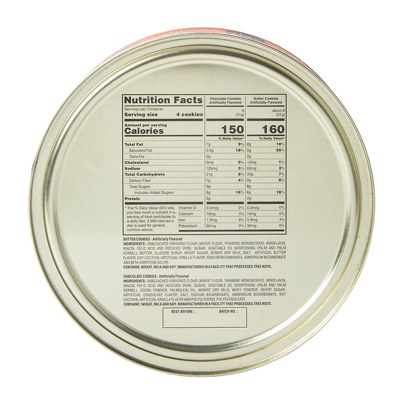 Halloween Hey Boo Traditional Style Butter & Chocolate Cookies Tin 16oz