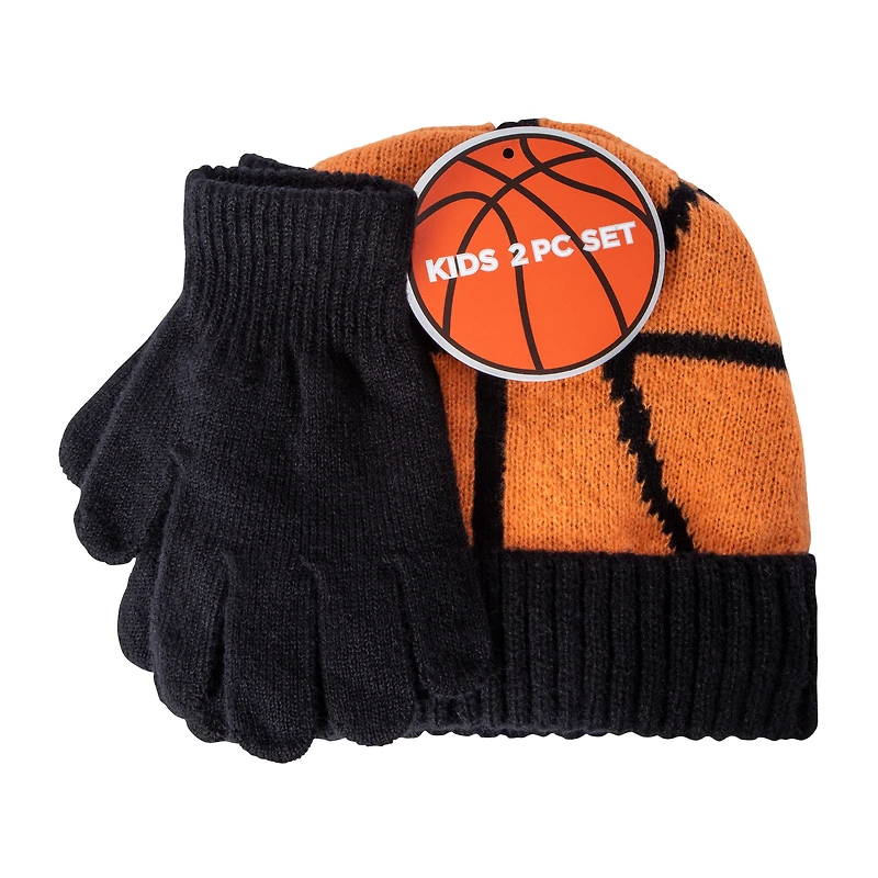Kids Sports Beanie And Gloves Set