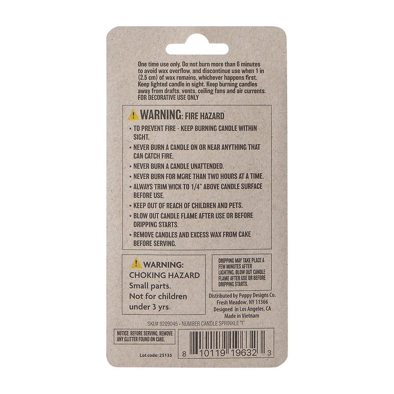 Birthday Number Candles 1-Pack