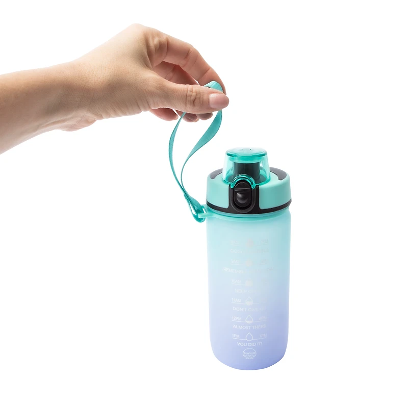 Mayim Dual Tone Light Blue Kid's Motivational Bottle 18oz